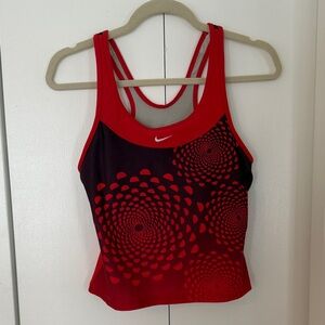 Nike Red and Black Spiral Tank Top